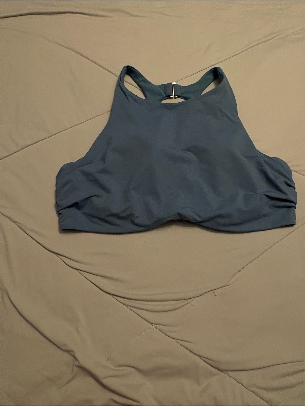 Athleta High Neck Sports Bralette - Dusty Blue